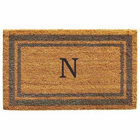 Calloway Mills Monogram Door Mat, Natural, Periwinkle, 24 in W x 36 in L 153022436N